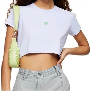 TOPSHOP Snake Graphic Crew Neck Crop Top